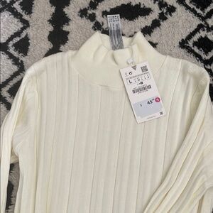 Elegant Cream Turtleneck dress